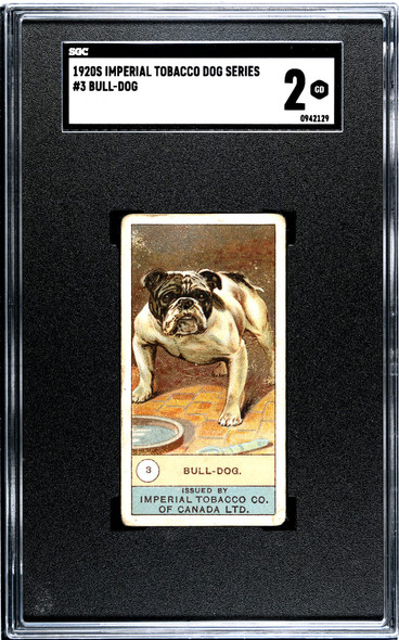 1920 W.D. & H.O. Wills Bull-Dog #3 Dogs SGC 2 front of card