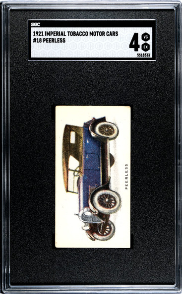 1921 Imperial Tobacco Co. Peerless #18 Motor Cars SGC 4 front of card