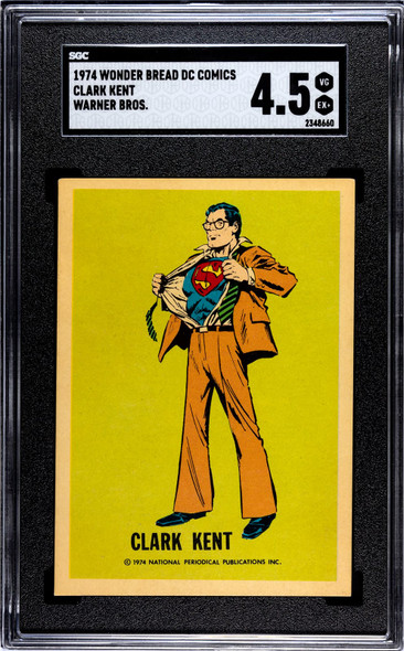 1974 Wonder Bread DC Comics Clark Kent (Superman) SGC 4.5 front of card
