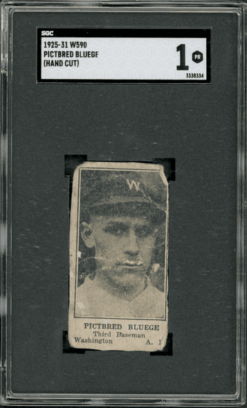 1925-31 W590 Ossie Pictbred Bluege Hand Cut SGC 1 front of card