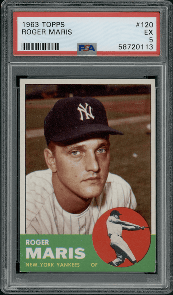 1963 Topps Roger Maris #120 PSA 5 front of card