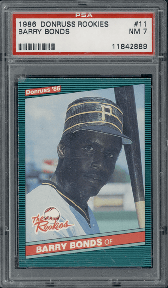 1986 Donruss Barry Bonds #11 The Rookies PSA 7 front of card