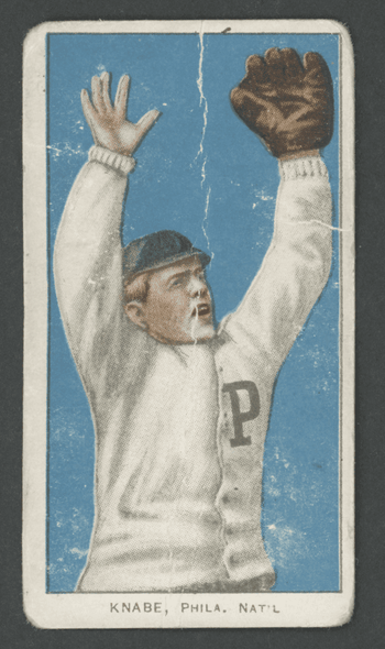 1910 T206 Otto Knabe Sweet Caporal 350 LOW GRADE Creases front of card