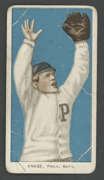 1910 T206 Otto Knabe Piedmont 350 LOW GRADE Creases front of card
