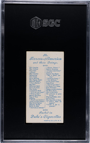 1889 N88 Duke's Cigarettes She A Beauty Terrors of America SGC 4 back of card