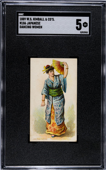 1889 N186 W.S. Kimball & Co. Japanese Dancing Women SGC 5 front of card