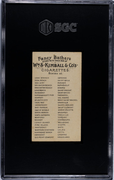 1889 N187 W.S. Kimball & Co. Long Beach Fancy Bathers SGC 6 back of card
