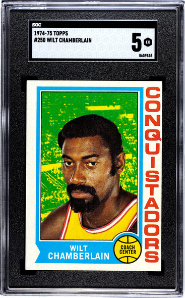 1974-75 Topps Wilt Chamberlain #250 SGC 5 front of card