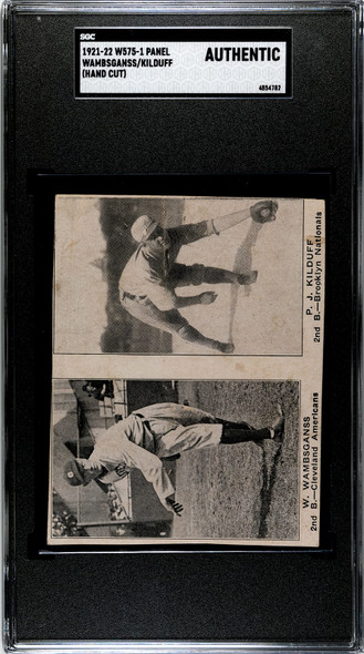1921-22 W575-1 W. Wambsganss & P. J. Kilduff Hand Cut SGC Authentic front of card