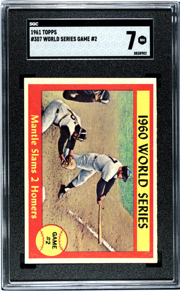 1961 Topps World Series Game #2 #307 SGC 7 front of card