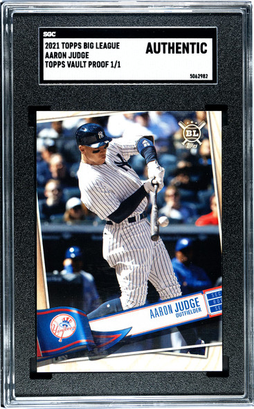 2021 Topps Big League Aaron Judge Topps Vault Proof 1/1 SGC Authentic front of card