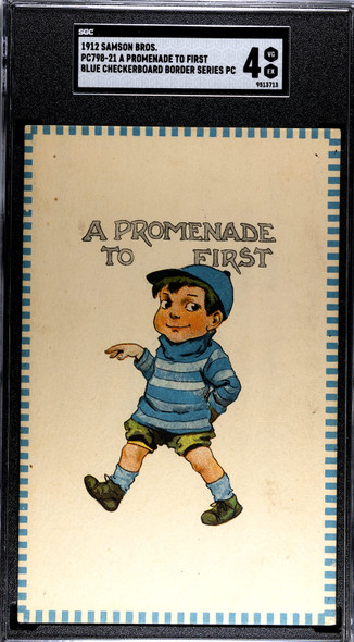 1912 Samson Bros. PC798-21 Baseball Postcards A Promenade To First SGC 4 front of card