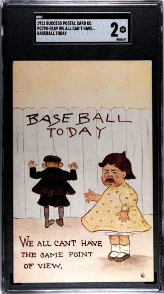 1911 Success Postal Card Co. PC798-D189 Baseball Postcards We All Can't Have Same Point of View front of card