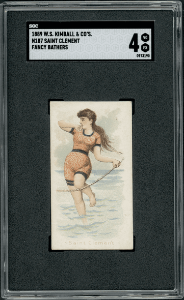 1889 W.S. Kimball & Co.'s N187 Saint Clement Fancy Bathers SGC 4 front of card