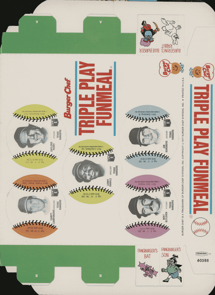 1977 Burger Chef Triple Play FunMeal Promo Box Bert Blyleven+ front of card