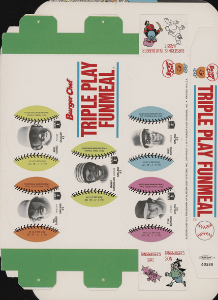 1977 Burger Chef Triple Play FunMeal Promo Box Vida Blue+ front of card