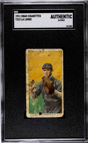 1911 T212 Obak Cigarettes La Longe Type 3 SGC Authentic Altered front of card