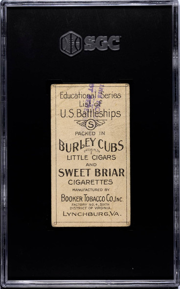 1909-10 Booker Tobacco Co. Inc. T39 U.S.S. Mississippi U.S. Battleships Backstamp SGC 1 back of card