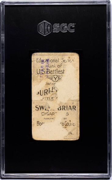 1909-10 Booker Tobacco Co. Inc. T39 U.S. Virginia U.S. Battleships Backstamp SGC 1 back of card