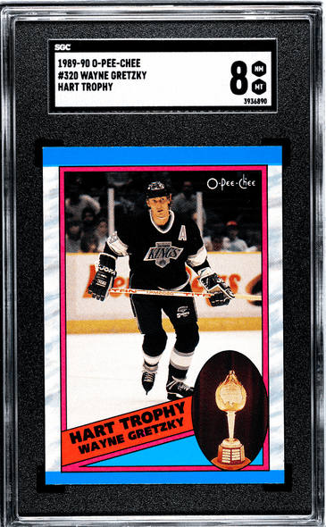 1989-90 O-Pee-Chee Wayne Gretzky #320 Hart Trophy Los Angeles Kings HOF SGC 8 front of card