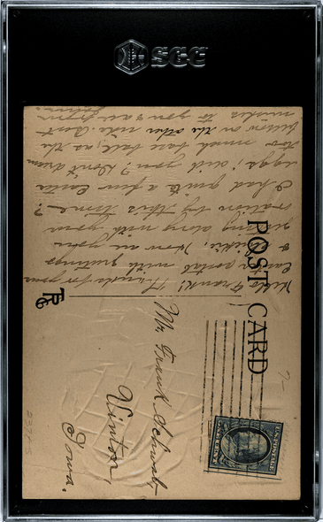 1908 H.M. Rose PC798-14 Score is Tie, There's Two Men Out Crossed Bats & Ball Series SGC 1 back of card