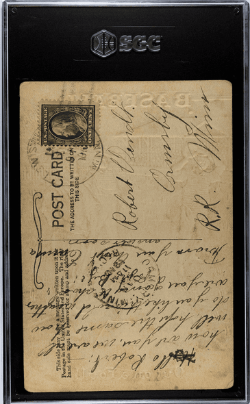1910 H.G. Zimmerman PC798-7 Out On A Foul SGC 1 back of postcard