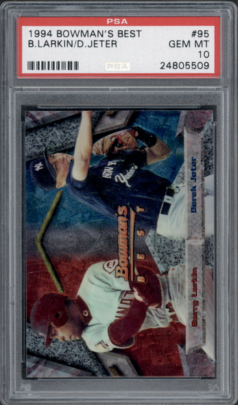 1994 Bowman's Best Barry Larkin and Derek Jeter #95 HOF PSA 10 front of card