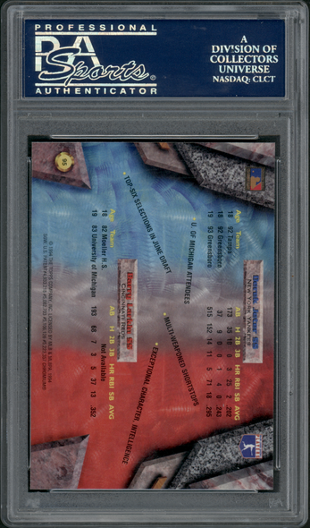 1994 Bowman's Best Barry Larkin and Derek Jeter #95 HOF PSA 10 back of card