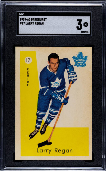 1959-60 Parkhurst Larry Regan #17 Toronto Maple Leafs SGC 3 front of card