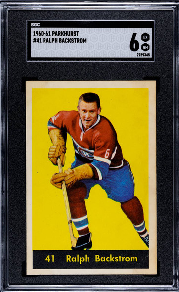 1960-61 Parkhurst Ralph Backstrom #41 Montreal Canadiens SGC 6 front of card