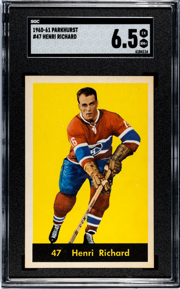 1960-61 Parkhurst Henri Richard #47 Montreal Canadiens HOF SGC 6.5 front of card