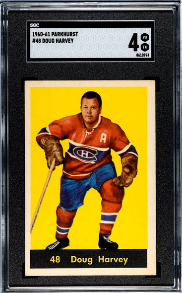 1960-61 Parkhurst Doug Harvey #48 Montreal Canadiens HOF SGC 4 front of card