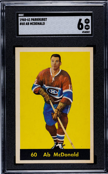 1960-61 Parkhurst Ab McDonald #60 Montreal Canadiens SGC 6 front of card
