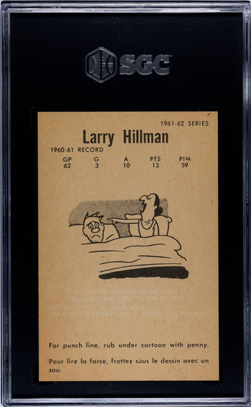 1961-62 Parkhurst Larry Hillman #14 Toronto Maple Leafs SGC 3 back of card