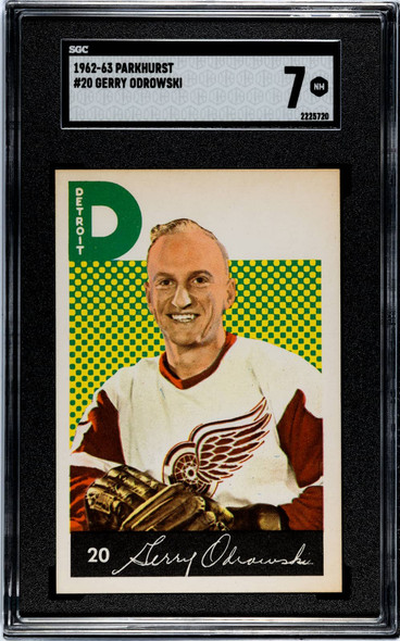 1962-63 Parkhurst Gerry Odrowski #20 Detroit Red Wings RC SGC 7 front of card