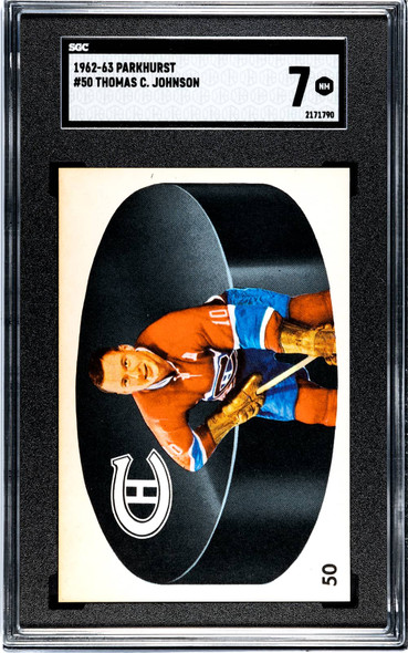 1962-63 Parkhurst Thomas C. Johnson #50 Montreal Canadiens HOF SGC 7 front of card