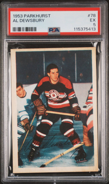 1953 Parkhurst Al Dewsbury #78 Chicago Blackhawks PSA 5 front of card