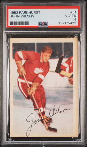 1953 Parkhurst John Wilson #51 Detroit Red Wings PSA 4 front of card