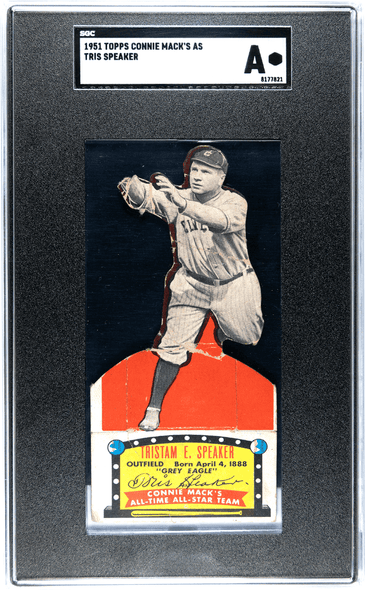 1951 Topps Tris Speaker Connie Mack's All Stars Cleveland HOF SGC Authentic 821 front of card