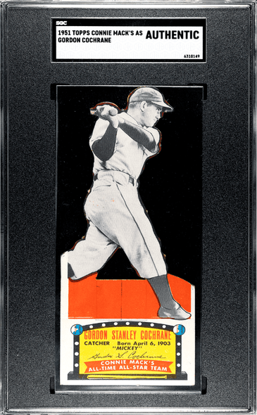 1951 Topps Gordon Cochrane Connie Mack's All Stars Philadelphia Amer. HOF SGC Authentic 149 front of card