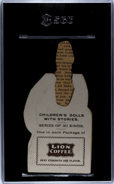 1900 Lion Coffee Ali Baba Childrens Dolls With Stories SGC 1 back of card 1900 Lion Coffee Ali Baba Childrens Dolls With Stories SGC 1 back of card