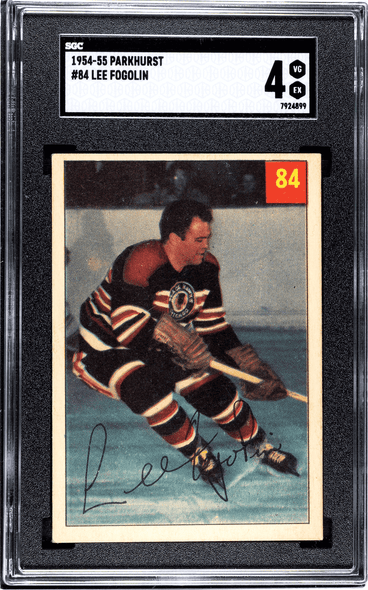 1954-55 Parkhurst Lee Fogolin #84 New York Rangers SGC 4 front of card
