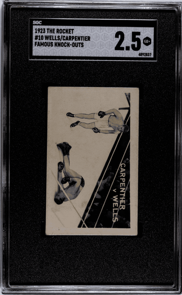 1923 The Rocket Billy Wells vs. George Carpentier #10 Famous Knock-Outs SGC 2.5 front of card