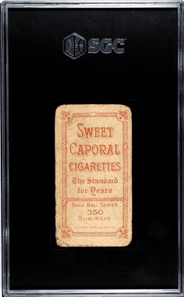 1910 T206 Rube Kisinger Sweet Caporal Factory No. 30 Buffalo SGC 1 back of card 1910 T206 Rube Kisinger Sweet Caporal Factory No. 30 Buffalo SGC 1 back of card