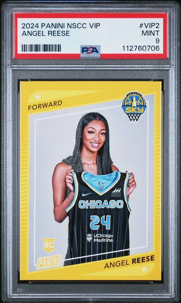 2024 Panini NSCC VIP Angel Reese #VIP2 Chicago Sky RC PSA 9 front of card 2024 Panini NSCC VIP Angel Reese #VIP2 Chicago Sky RC PSA 9 front of card