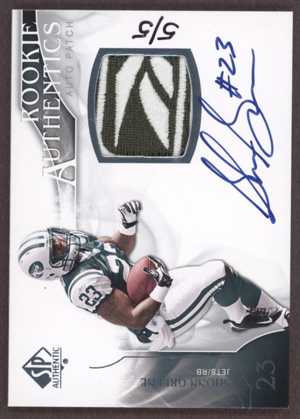 This 2009 Upper Deck SP Authentic Shonn Greene card is in EX-NM condition. It is 16 years old.