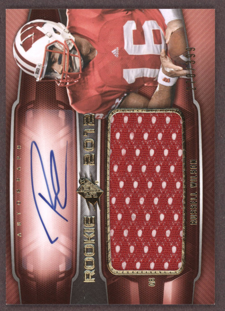 2012 SPx Russell Wilson #75 Jersey, #278/399 Seattle Seahawks On-Card Autograph RC front of card