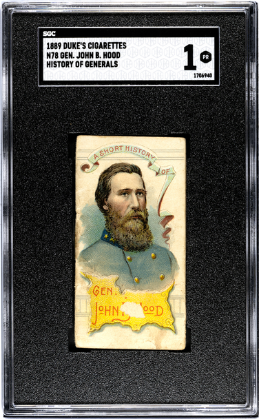1889 Duke's Cigarettes General John B Hood N78 History Of Generals SGC 1 front