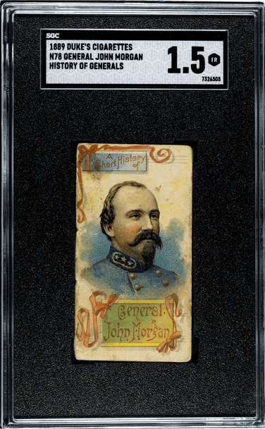 1889 Duke's Cigarettes General John Morgan N78 History Of Generals SGC 1.5 front of card