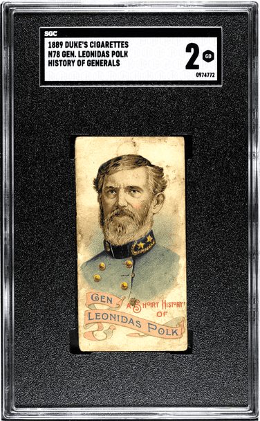 1889 Duke's Cigarettes General Leonidas Polk N78 History Of Generals SGC 2 front of card